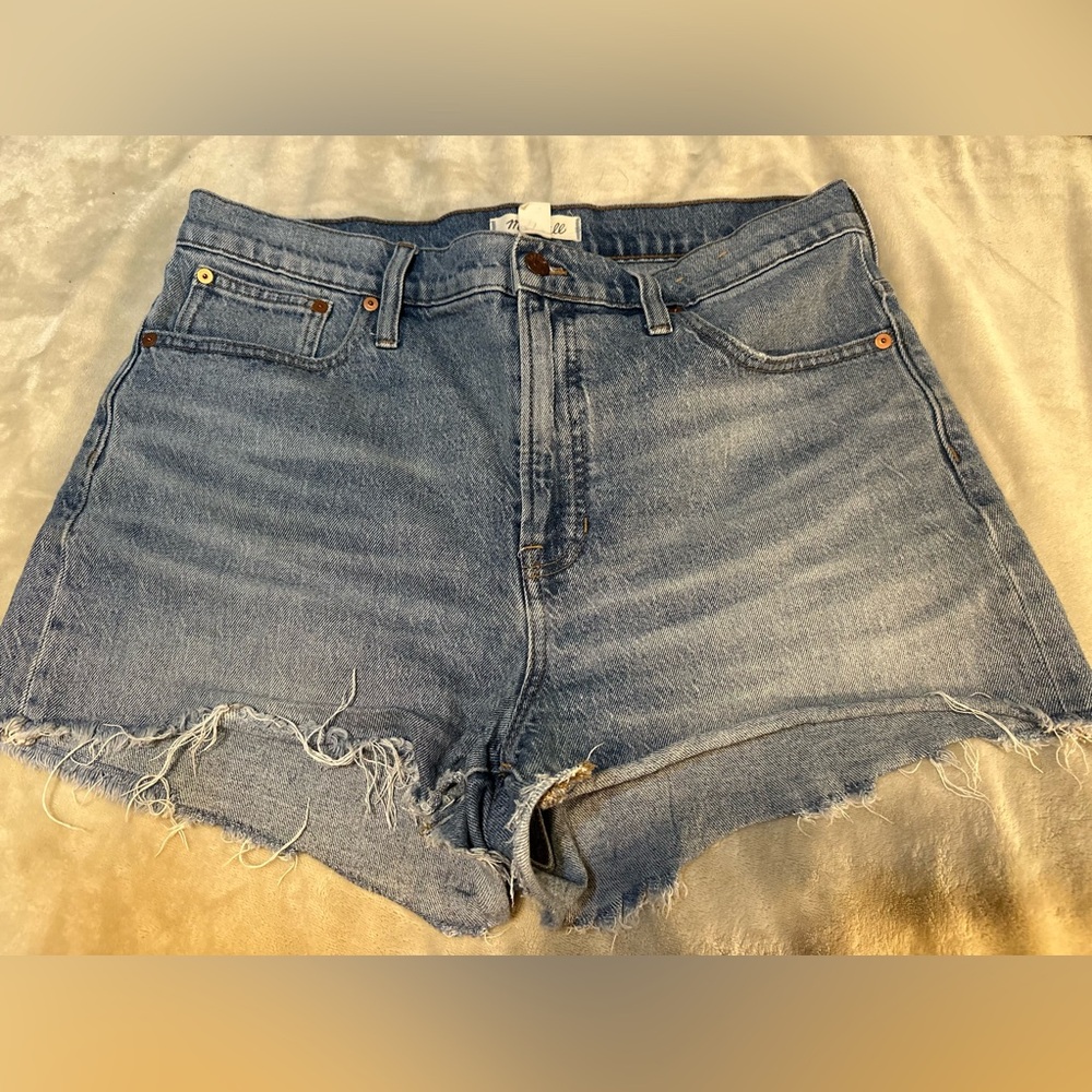 Madewell Distressed Blue Jean Shorts